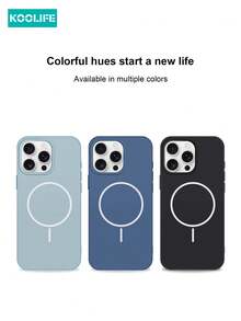 Ốp lưng điện thoại Koolife màu đen, chất liệu silicon lỏng từ tính, vỏ bảo vệ TPU mềm chống sốc, tương thích với Apple 17/17pro/17promax/17Air/16/15/14/13/12/11 - màu đen - Xem 8