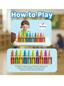 1 Set/20-Piece Color Challenge Bottle Puzzle Game Set, Includes Memory And Logic Training - Color Matching Strategy Board Game, Contains 21 Color-Coded Bottles And Storage Box, Suitable For Family Gathering Game Night, Birthday Or Halloween Party Games, Educational Puzzle Game For Teens And Adults, Enhances Memory And Problem-Solving Skills, Includes 21 Bottles With Color Caps, Perfect For Team Games And Strategic Thinking - Multicolor - View 6