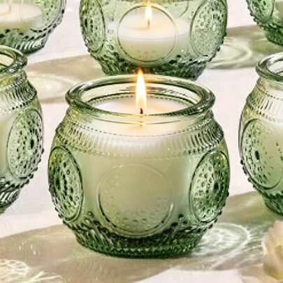 Scented Candles, Sunflower Diamond Pattern Round Transparent Multi-Color Creative Glass Scented Candle Bath Gift Set, Scented Candle Condolence Gift Box, Mother's Day Gift