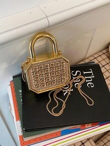 Nuevo bolso de mano mini de acrílico, cartera de embrague de moda, estuche personalizado para lápiz labial, bolso de noche de celebridad, bolso bandolera con cadena - Multicolor - Ver 11