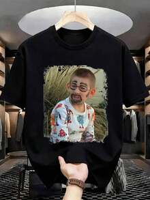 Men's Crew Neck T-Shirts For Summer, Perfect For The Gym, Leisure, And Vacations. High-Quality Shirts With  Y2K-Style Prints, Versatile Clothing For Festivals, Sweatshirts, And Complete Outfits. Excellent Gift Options For Men, Locally Made In Mexico. - 黑色 - 查看 11
