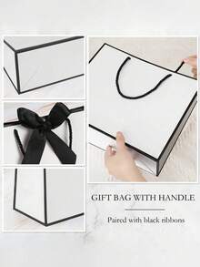 4pcs/Set Gift Bags Set, Champagne Silver Gray Gift Bag Set, Luxury Gift Bags With Handles, Bow Decor Paper Gift Bags With Tissue Paper Card And Ribbon For Wedding Birthday Valentine Bridesmaid Christmas Party Gift Packaging - Mo Xibai - View 8