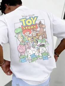 Men's Disney Toy Story Full Cast Tee, Retro Print, Casual Fit, Nostalgic Streetwear Style. - White - View 3