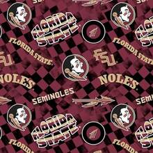 Official Licensed Florida State University Cotton Quilting Fabric-FSU Seminoles Check Allover Cotton Fabric Sold By The Yard - Màu sắc của đội - Xem 3