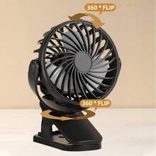 Portable Fan With Clip, USB Rechargeable Clip-On Fan, Type-C Charging Port, Compact And Portable Design, Very Suitable For Summer And Outdoor Use, Perfect Companion For Office, Outdoor, Travel And Camping Adventures - Black - View 11