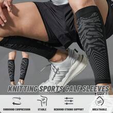 2 Stücke Kompressionsärmel für die Wade, hochelastische Beinmanschetten, atmungsaktiv & bequem, graduierte Kompression, gestrickte Konstruktion, für Frauen & Männer, für Laufen, Fußball, Basketball, Fitness, Alltag - Schwarz, Einheitsgröße, geeignet für alle Jahreszeiten - Schwarz - Übersicht 9