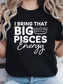 Altamente recomendado: Camiseta unisex 100% algodón - Camiseta con signo zodiacal - Camiseta de cuello redondo transpirable y cómoda para mujer 230g - fácil de combinar. - Negro - Ver 6