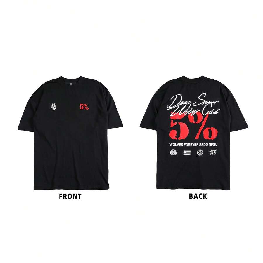 DARC Wolf Head Fitness American Style T-Shirt, Pure Cotton, Round Neck, Printed Short Sleeve - DSDT058 - Xem 1