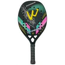 W®CAMEWIN New Beach Tennis Racket, 3K Carbon Fiber Face, Outdoor Sports Tennis Racket, EVA Foam Core, Unisex, Suitable For Adults, New Geometric Pattern, Rough Surface, Comes With Tennis Racket Bag - Red - View 2