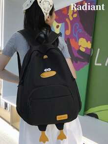 2026 New High-Value Student Backpack For Women, Minimalist Large Capacity Corduroy Middle School Backpack - Black - View 3