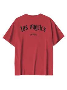 Herren einfarbiges Rundhals Kurzarm lockeres T-Shirt, Freizeitkleidung für Frühling und Sommer, Streetstyle, reisefertig, vielseitig für Büro/Zuhause/Outdoor-Aktivitäten/Vintage-Look/Festival/Strandurlaub/Abschlussreisen/Landhausstil/Punkts/Blumenmuster/einfaches und spaßiges Design - Rot - Übersicht 4