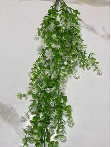 2pcs Artificial Hanging Plants, Fake Eucalyptus Leaf Vines, UV-Resistant Plastic Greenery For Home, Garden, Wedding, Party Decor Indoor And Outdoor - White - View 7