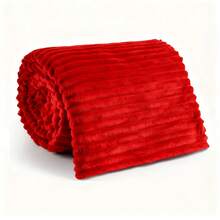 Manta Cobertor Casal Canelada Dupla Face Anti-alérgico Macia Premium 100% Hipoalergênico Tecido Inteligente Conforto Superior Não Encolhe Na Lavagem Coberta, Sofá, Cama, Pet - Vermelho - Visão 1