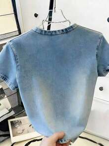 Camiseta casual con estampado de flores y abejas, verano - Multicolor 8 - Ver 2