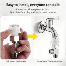 1-To-2 Faucet Splitter, Kitchen Sink Dishwasher Water Inlet 3-Way Diverter Valve, 1 Inlet 2 Outlets Angle Valve - Multicolor - View 8