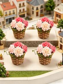 1pc Small Potted Plant Model Accessory, Mini Decorative Flower Pot, Miniature Scene Accessory, Architectural Model Decor, Miniature Scene Accessory, Model Photography Prop, Small Potted Plant, Gardening Gift, Home Decor - K - View 7