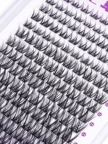 ELAE Premium Individual Lash Clusters, DIY Eyelash Extensions At Home, 3D Fluffy Volume Fox Eye Cat Eye Faux Mink Fake Lashes, D Curl 8-14mm Mixed Length, Soft Band, Reusable Dramatic Salon Quality - Tóc bồng bềnh (8-14mm) - Xem 6