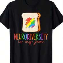 Allseason Apparel T-Shirt fclothes Men "Neurodiversity Is My Style" - Fun clothes with Rainbow Arch, clothes, Round Neck And Shclothest Sleeve, Comfcl - Negro - Ver 1