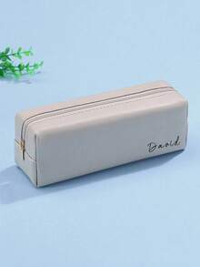 Large Capacity Pencil Case, Customized Text Inside, PU Leather Pencil Box, A And Student Style High-End Pencil Case, Customized Dust-Proof Function. Suitable As A Gift For Friends Or Family, Customized Stationery Box For School Supplies, Multifunctional, Decorative, Pencil And Marker Holder - Multicolor - View 7