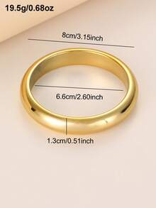 NAIZHU 1/5pcs Fashionable European And American Exaggerated Wide Geometric Smooth Asymmetric Bangle Bracelet For Women, Suitable For Daily, Date, Party - Gold - View 10