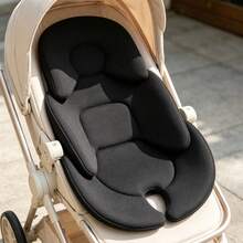 1pc Reversible Baby Stroller Seat Cushion, Unisex - Black - View 3