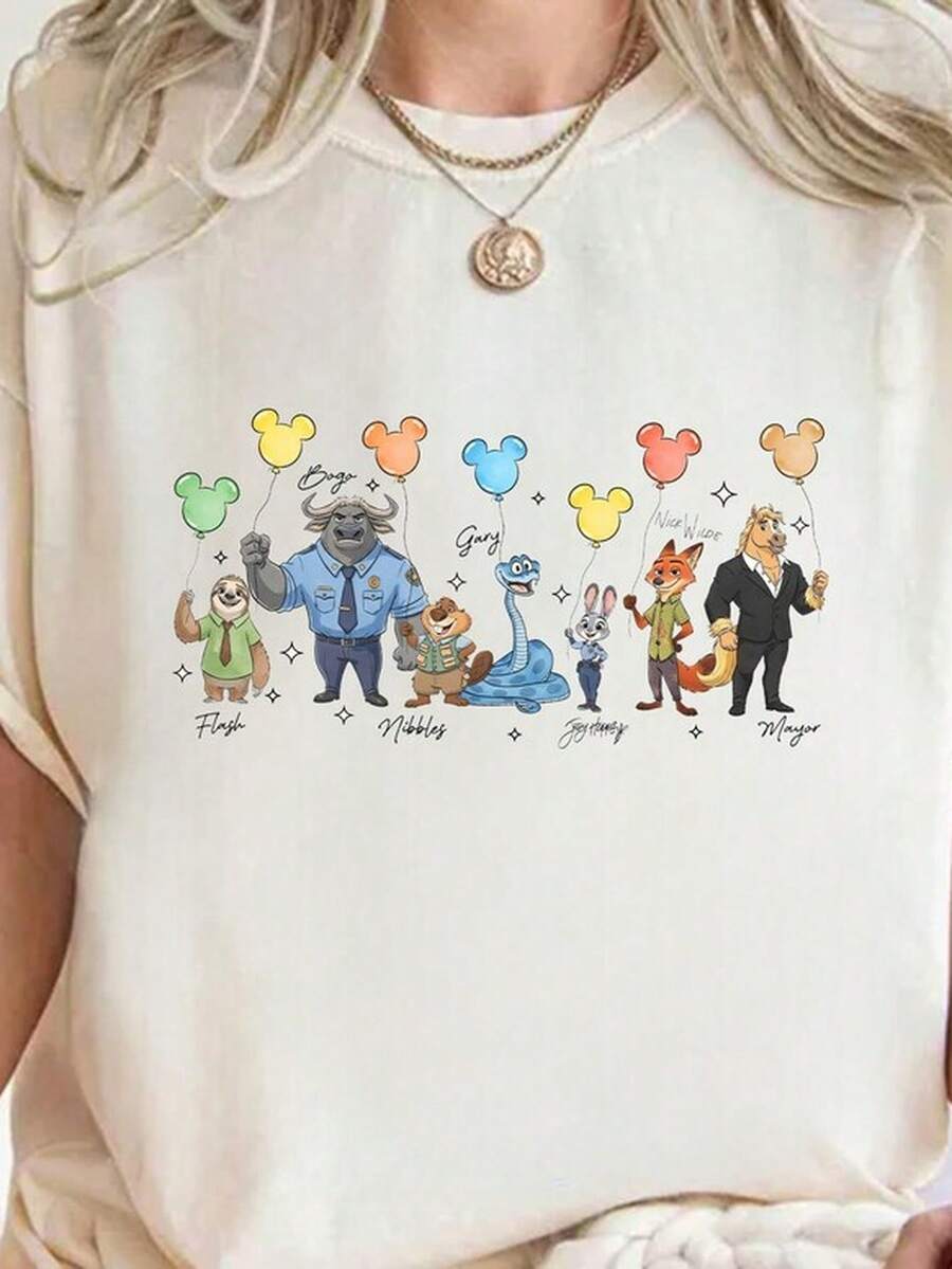 Z1ootopia 2 Ba1lones S1Hirt, DepartaM1ento de P1PolicíaM1ent S1Hirt, Judy Hopps Nick Wilde De'Snake, Zootropolis, tierra Familia 2025 TR1ip S1Hirt.