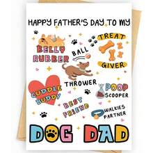 1 pièce - Carte de fête des pères amusante "Père de chien" avec enveloppe, carte de fête des pères mignonne pour les papas de chien, carte unique pour les amateurs d'animaux de compagnie - A - Voir 6