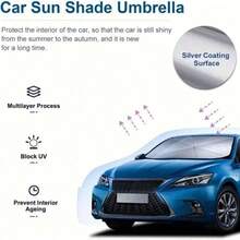 1pc Foldable Car Sun Visor, Easy To Store And Use, Fits All Size Windshields - A - View 2