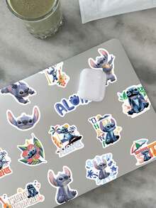 Disney | 50 miếng dán graffiti hoạt hình Lilo & Stitch, hình dán dễ thương, thẩm mỹ để trang trí ván trượt, hành lý, văn phòng phẩm, sổ lưu niệm, nhật ký, ốp điện thoại, máy tính xách tay, bình nước, vali, đồ dùng văn phòng, hoàn hảo cho quà tặng sinh nhật, đồ thủ công DIY hàng ngày, thiệp chúc mừng tiệc tùng ở trường học. - 1 Set - Xem 4