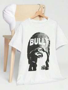 1 Retro Graphic Print T-Shirt, Unisex, Thick Cotton For Rap Fans, Vintage ASAP ROCKY Bully Y2K Design, Hip Hop Style T-Shirt, Urban Fashion, 180g 100% Cotton. - White 3 - View 1