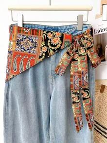 1 chiếc váy xếp tầng kiểu Bohemian mới, thiết kế họa tiết hạt điều, váy quấn eo, vải polyester in họa tiết Paisley. - Nhiều màu - Xem 3