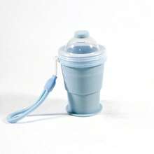 1 pieza Vaso plegable portátil de silicona para bolas de hielo, vaso con pajita para bolas de hielo grandes de bricolaje, viene con vaso de agua - Multicolor - Ver 13