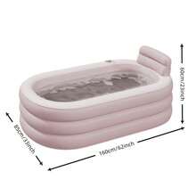 1pc Adult Inflatable Bathtub: Foldable Portable Home Bathtub With Comfortable Backrest, Thickened Durable Material, Easy To Store And Quick To Install, Space-Saving Design, Suitable For Relaxing Soak In The Bathroom - A - View 9