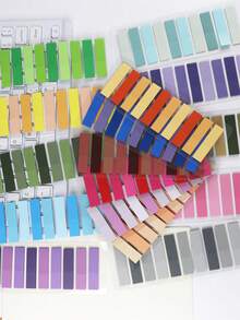 3200 Sheets, 16 Designs, Semi-Transparent PET Sticky Notes, Index Tabs, European Retro Transparent Stickers, Simple Solid Color Indicator Tabs, Student Office Supplies, 16 Designs - one-size - View 4