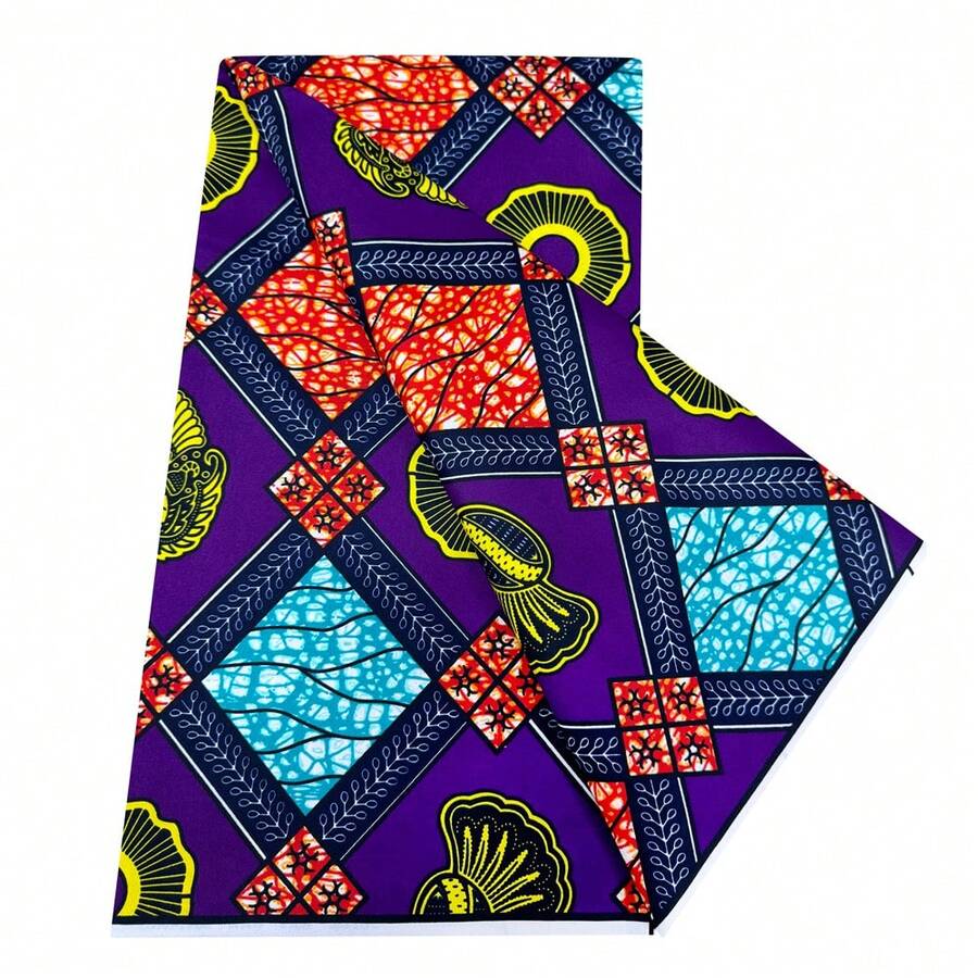 1 pieza 6 yardas de tela Batik africana, bloques de color audaces y brillantes, fuerte impacto visual, replicando la estética tradicional africana, rica en capas y llena de narración, para accesorios de tela, costura DIY, acolchado, artesanías - Tela batik - Ver 1