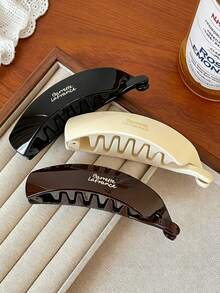 3pcs/1 pièce Pinces à cheveux banane en plastique brillant marron, blanc, noir pour femmes 4.01in/10.2cm, convient aux cheveux épais, style mode polyvalent élégant minimaliste, convient pour le quotidien, décontracté, fête, trajet, vacances, coiffure, lavage du visage/maquillage, accessoire, pince à clip, pinces à griffes - Multicolore - Voir 1