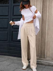 Women Pants - Beige - View 2