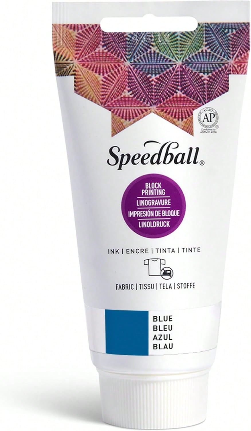 Speedball Fabric Block Printing Ink, 2.5-Ounce, Blue - Print On Textiles &Amp; Paper - Made In USA - ColorB - View 1