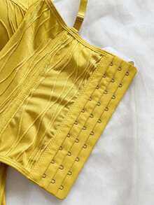 Camiseta de mujer  con textura de punto de onda, parte superior de mujer, playa, , sexy, cita, vacaciones en la playa, cita de vacaciones, té de la tarde, temporada de bodas, crucero de playa y , vacaciones en la ciudad, vacaciones bohemias, festiva - Amarillo - Ver 4