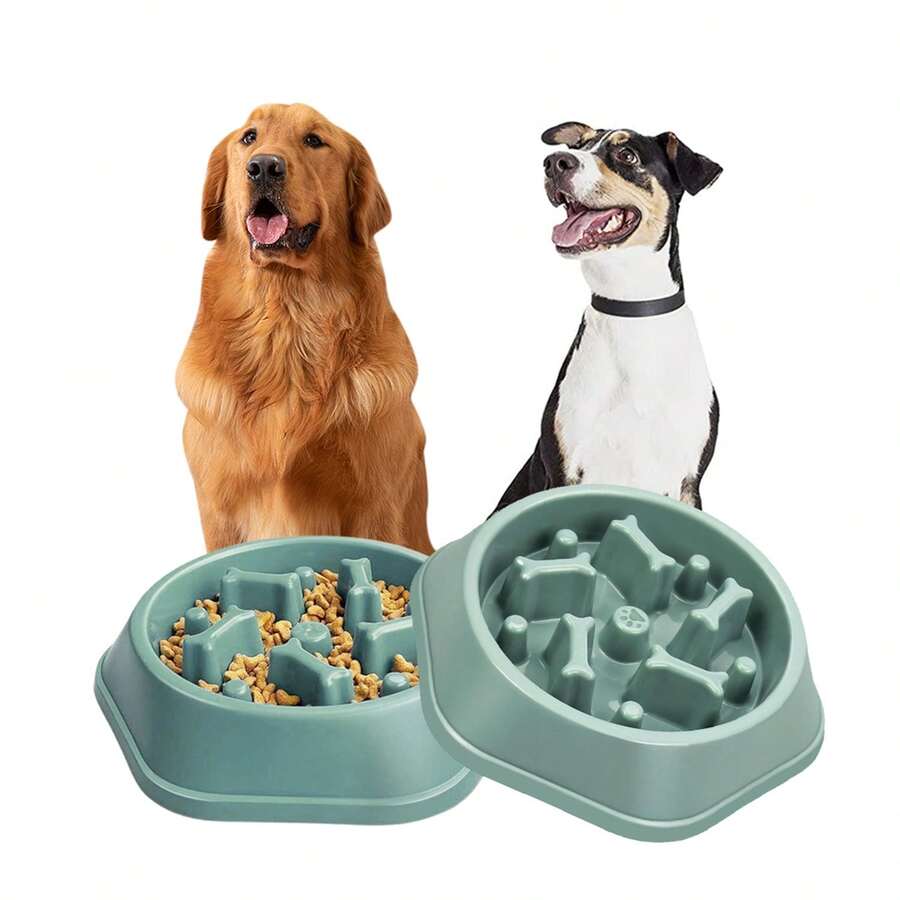 Slow Feeder Dog Bowl Puzzle Design – Anti-Choking Pet Food Bowl For Small & Medium Dogs – Non-Slip Slow Eating Dish For Healthy Digestion (Blue/Green)(1-Pack Or 2-Pack) - 綠色/2件裝 - 查看 1