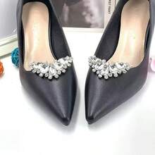 2 chiếc kẹp giày thời trang đính đá nhân tạo có thể tháo rời DIY, thích hợp cho giày cao gót, giày thể thao, quà tặng, tiệc tùng, đa năng, thường ngày, học sinh - Bạc - Xem 6