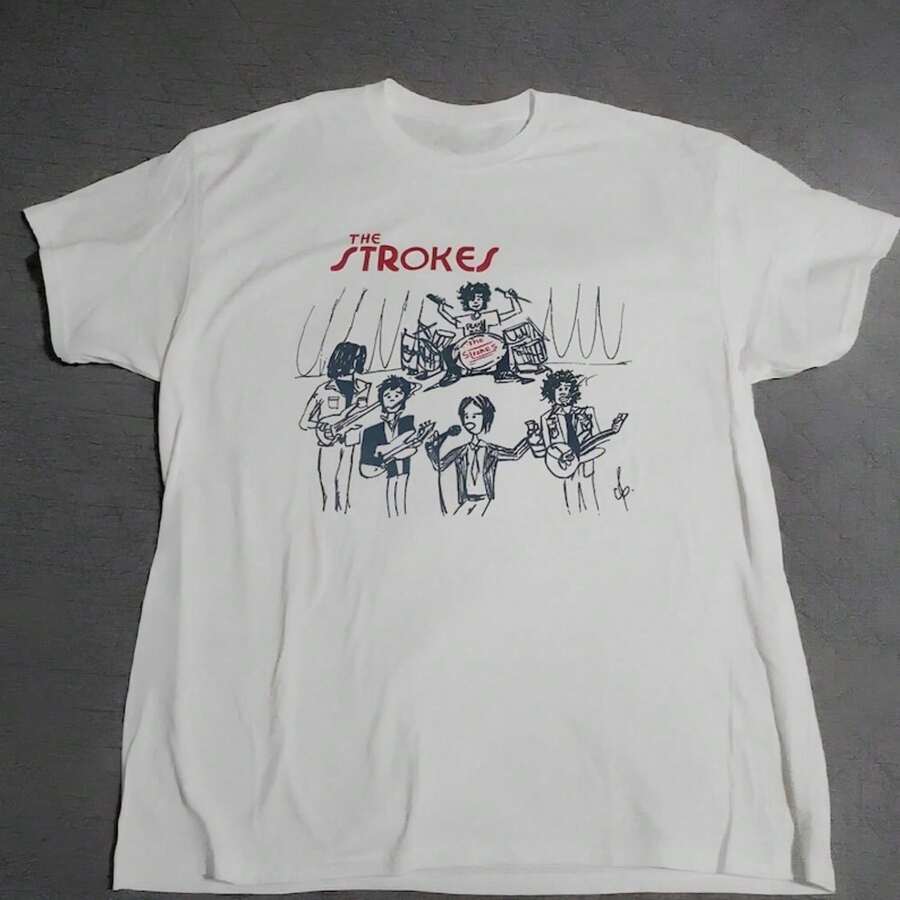 The Strokes band Tour Rare T1EE Shirt Size S-4XL Cla1ssic.JPG Camiseta 100% Algodón Unisex - Playera Casual Premium de Corte Cómodo - Blanco - Ver 1
