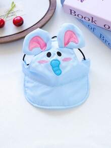 1pc Pet Sun Hat For Small Dogs, Puppy, Teddy, Pomeranian, Pet Supplies, Cartoon Design, Spring/Summer - Little Blue Elephant - Blue - View 8