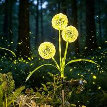 3pcs Solar Powered Dandelion LED String Lights, Yard Garden Decor Lights, Outdoor Lawn Landscape Ground Stake Lights, Color/Warm Light Options, Solar Powered Dandelion Suitable For Yard, Landscape, Path, Lawn, Trail Solar Decor - 3-head Solar-powered Dandelion - View 11