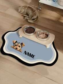 Individuell anpassbare schnell trocknende Futterunterlage für Haustiere, personalisiert mit Foto und Namen des geliebten Haustieres, spritzwassergeschützt, saugfähig, leicht zu reinigen, geeignet für Hunde und Katzen, waschbare Futterunterlage, perfektes Geschenk für Haustierbesitzer, witziges Haustier-Design, strapazierfähige Haustier-Matte (Hinweis: Die Größe 30*40 ist relativ klein, bitte wählen Sie für Katzen und Hunde die mittlere oder große Größe) - Verschiedenfarbig - Übersicht 7
