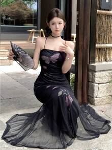 Women Long Dresses - Black - View 2