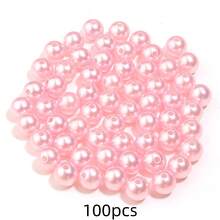 10-1000pcs 3-20mm Faux Pearl Resin Beads, Pink Round Spacer Beads, Elegant Pearl Beads For Christmas Decoration, Jewelry Making, DIY Crafts, Phone Charms, Keychains, Wholesale - Pink - View 18