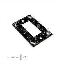 1 pieza Panel de interruptor de luz de 1 o 2 enchufes con diseño misterioso del sol, la luna y el zodiaco, cielo estrellado, placa decorativa de pared para baño, dormitorio, decoración artística - Multicolor - Ver 13