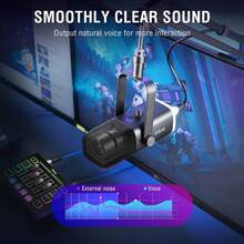 Podcast Sound Card Recording Studio Kit, Equipped With Dynamic XLR/USB Gaming Microphone, USB/XLR Microphone Set With Volume Slider/XLR Interface, Suitable For PC Gaming, Recording, Video, Vocals - Ampligame - FIFINE KS5 - Black - View 5