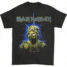 Unisex Adult T-Shirt Irons Maidens Powerslave Graphic Print Men's And Women's Loose Short Sleeved-Shirt Casual Wear, Luxury Clothing, T Shirt Herren, , Men's Clothing, Y2k, Women's Tops, Vintage Style, Streetwear Fashion, Cool Design, Great For Playtime, Festival Style, Soft & Lightweight, Soft Cotton, Casual Daily Wear, , Festival Style, Soft & Lightweight, Summer Vacation, Casual Wear, , Two-Piece, Father's Day, - màu đen - Xem 1